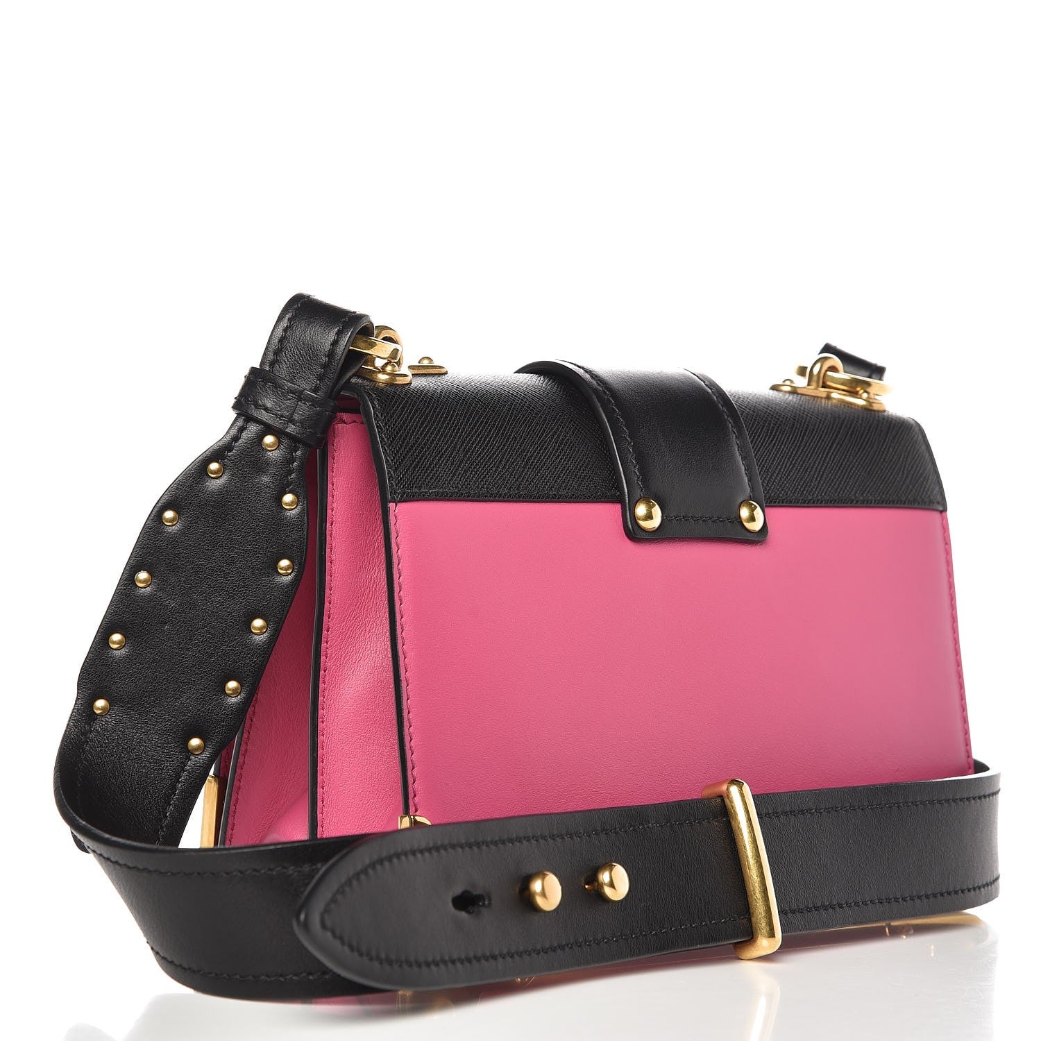 Prada City Calf Saffiano Cahier Bag Fuxia Black 3 of 6