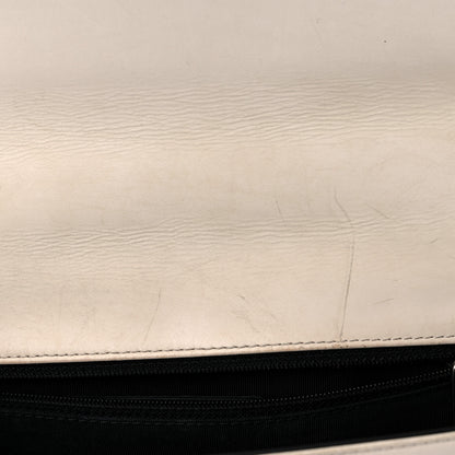 Chanel Glazed Calfskin Medium Boy Flap White Black 13 of 29