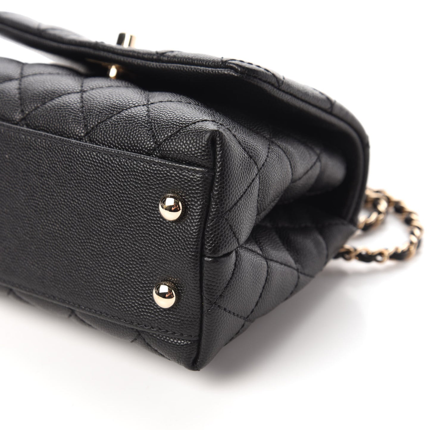 Caviar Quilted Extra Mini Coco Handle Flap Black