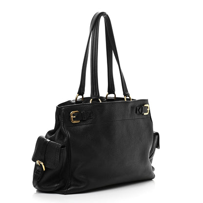 Prada Vitello Daino Shopping Tote Black 3 of 17