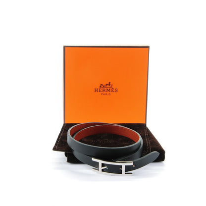 Hermes Chamonix Tadelakt Behapi Double Tour Bracelet M Black Fawn 7 of 7