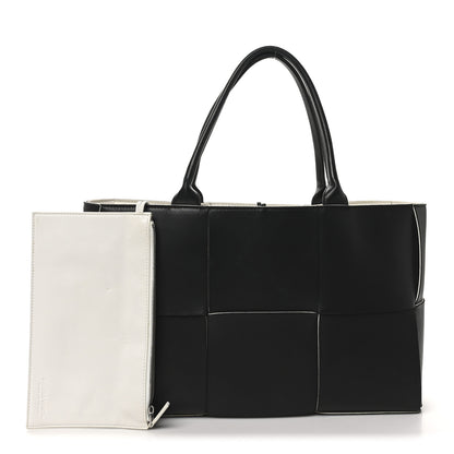 Bottega Veneta Nappa Maxi Intrecciato Medium Arco Tote Black White 3 of 11