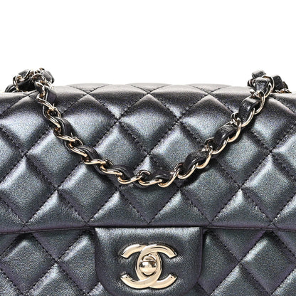 Chanel Iridescent Lambskin Quilted Mini Rectangular Flap Black 8 of 10