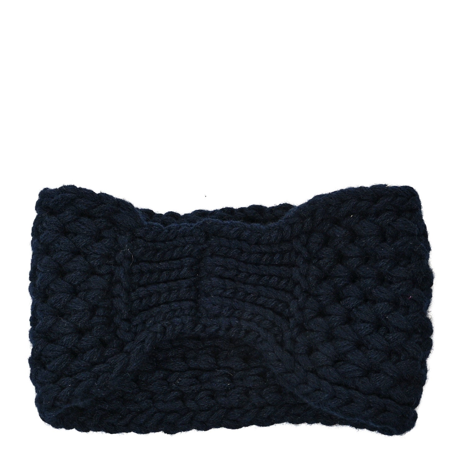 Chanel Cashmere Knit CC Headband Navy 2 of 3
