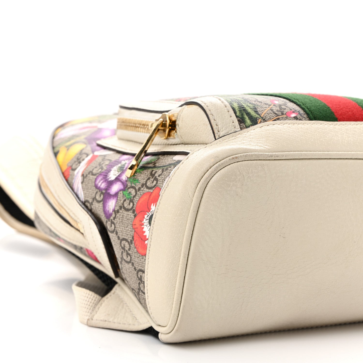 Gucci GG Supreme Monogram Flora Web Small Ophidia Day Backpack White 9 of 14