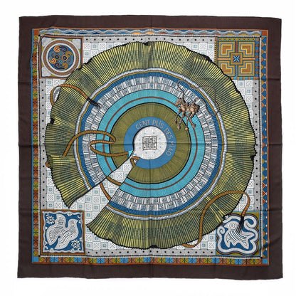 Hermes Cashmere Silk Cent Plis Des Miao Shawl 140 1 of 4