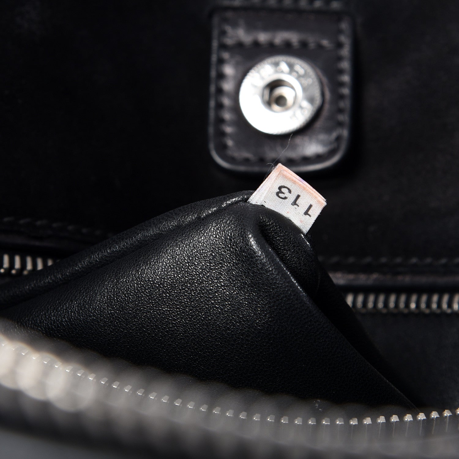 Prada Glace Calf Twin Pocket Tote Black 8 of 12