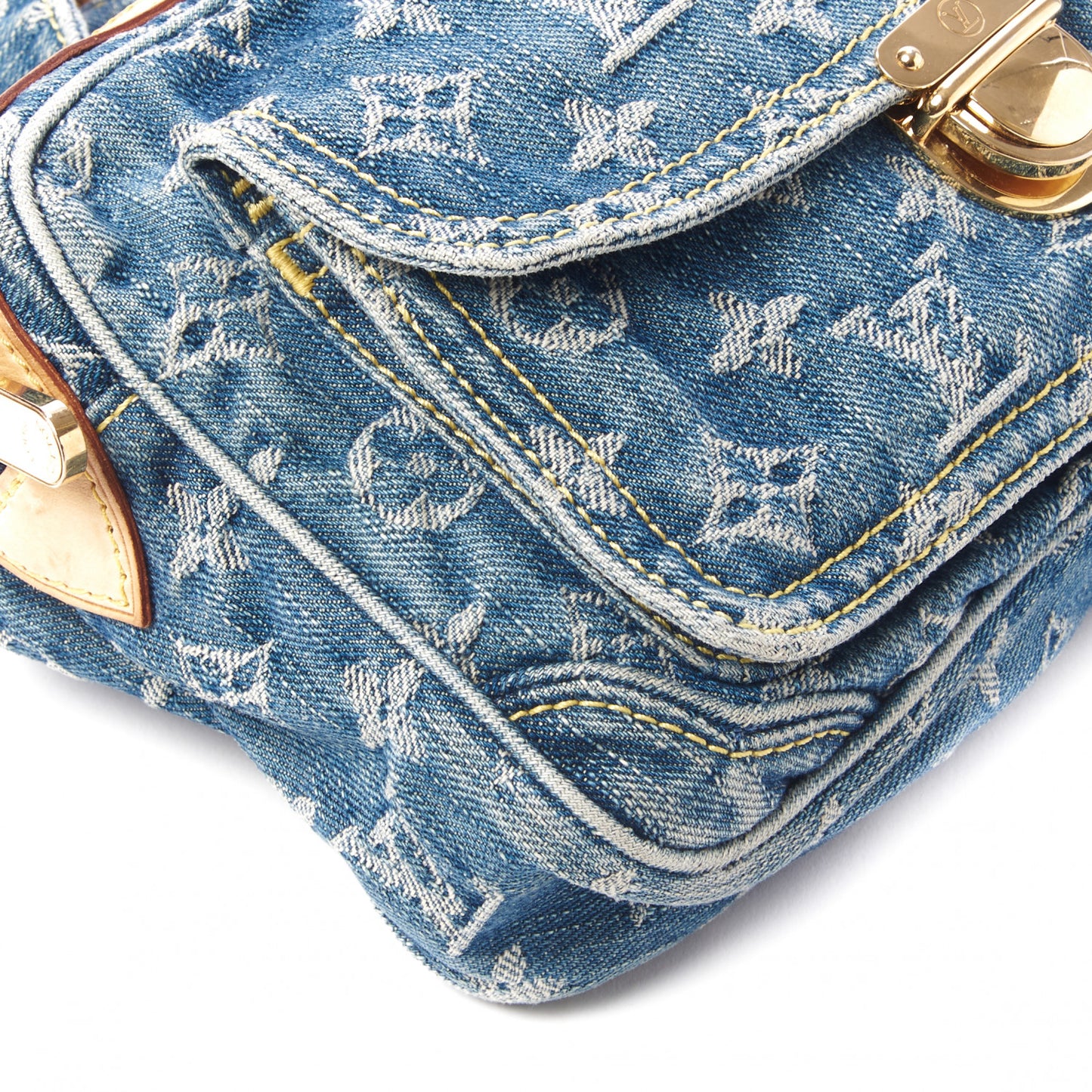 Monogram Denim Bum Bag Blue