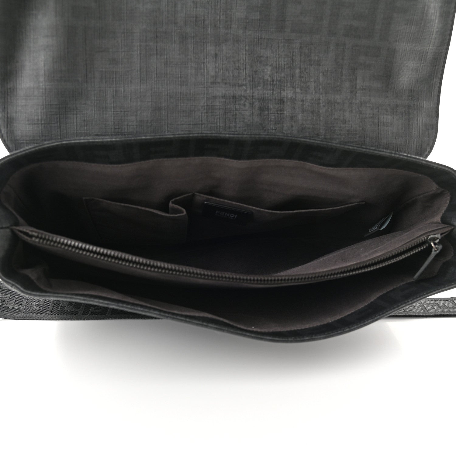 Fendi Zucca Spalmati Messenger Bag Black 4 of 7