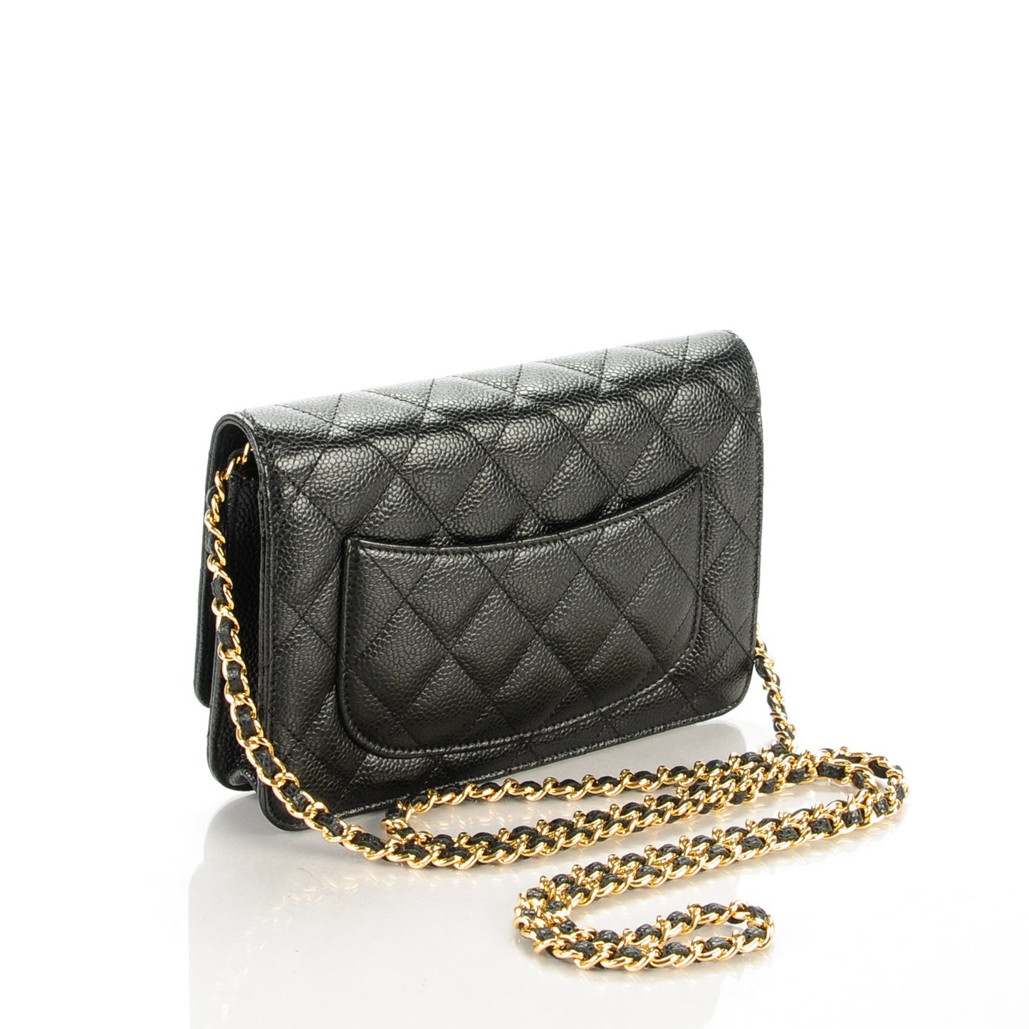 Caviar Quilted Wallet On Chain WOC Black