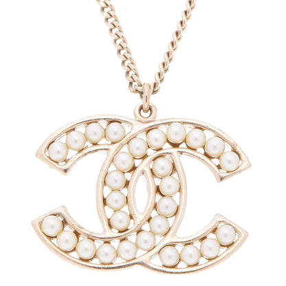 Chanel Pearl CC Pendant Necklace Gold 4 of 8