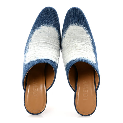 Loewe Ripped Denim 90 Mules Washed Denim 2 of 9