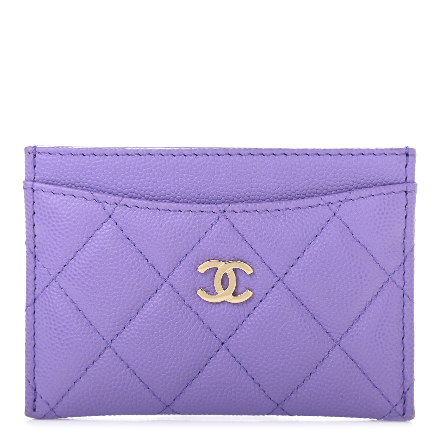 Chanel Caviar Quilted Card Holder Purple 1 of 8