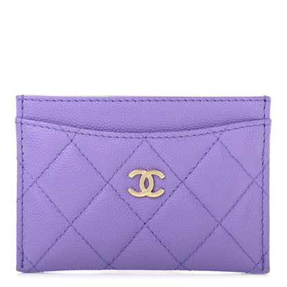 Chanel Caviar Quilted Card Holder Purple 1 of 8