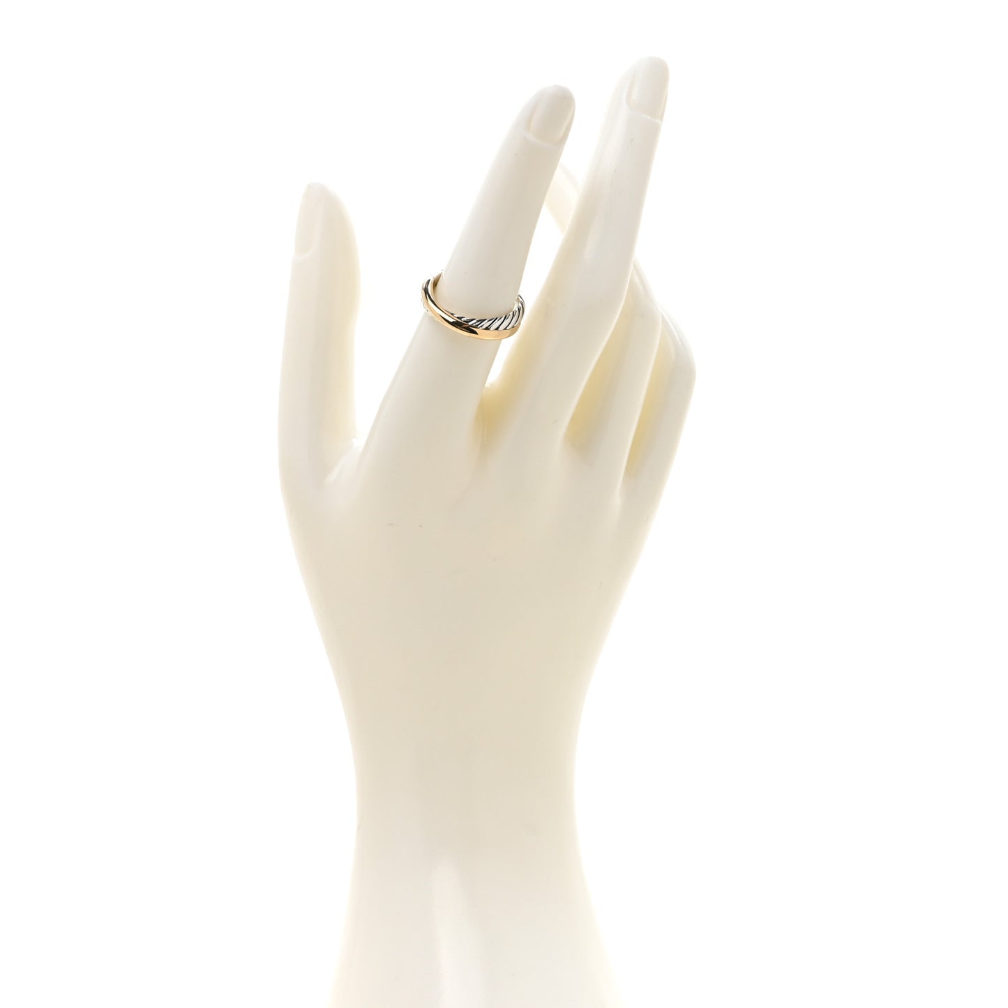 Sterling Silver 18K Yellow Gold Crossover Two Row Ring 54 7