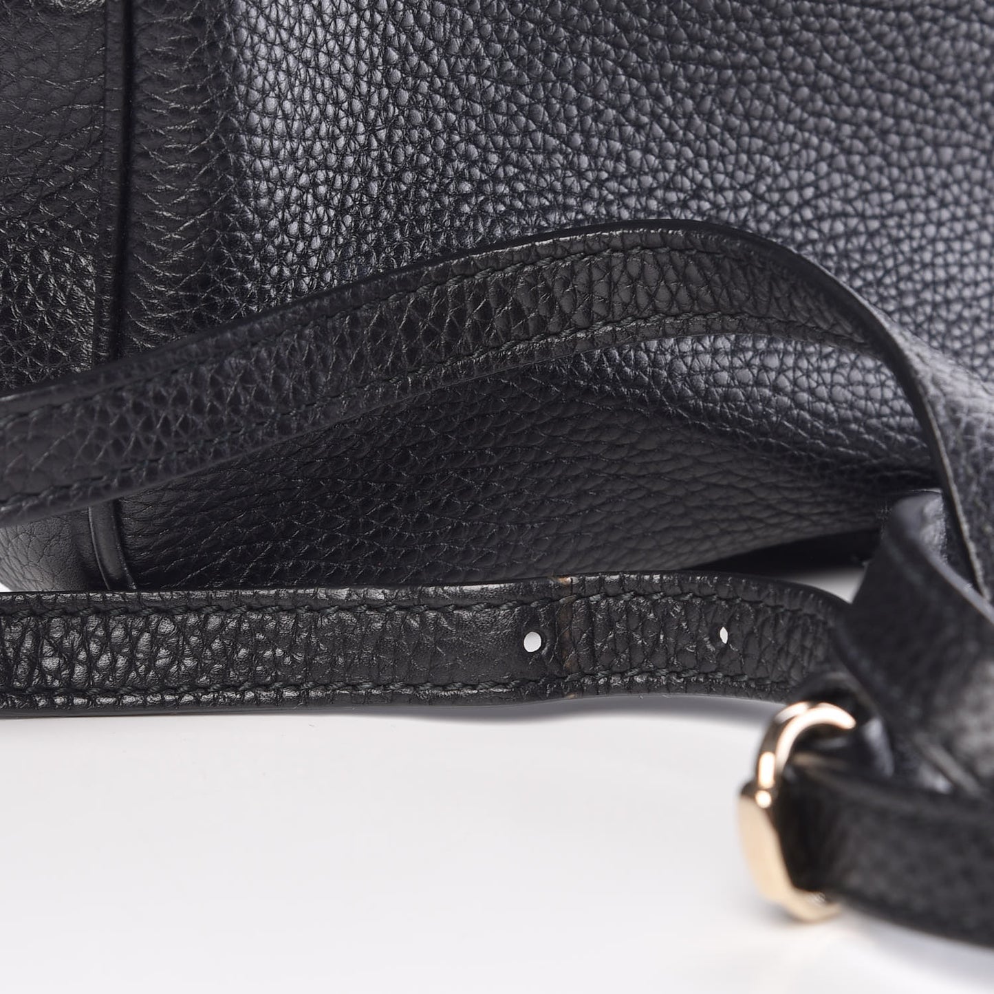 Pebbled Calfskin Small Soho Disco Bag Black