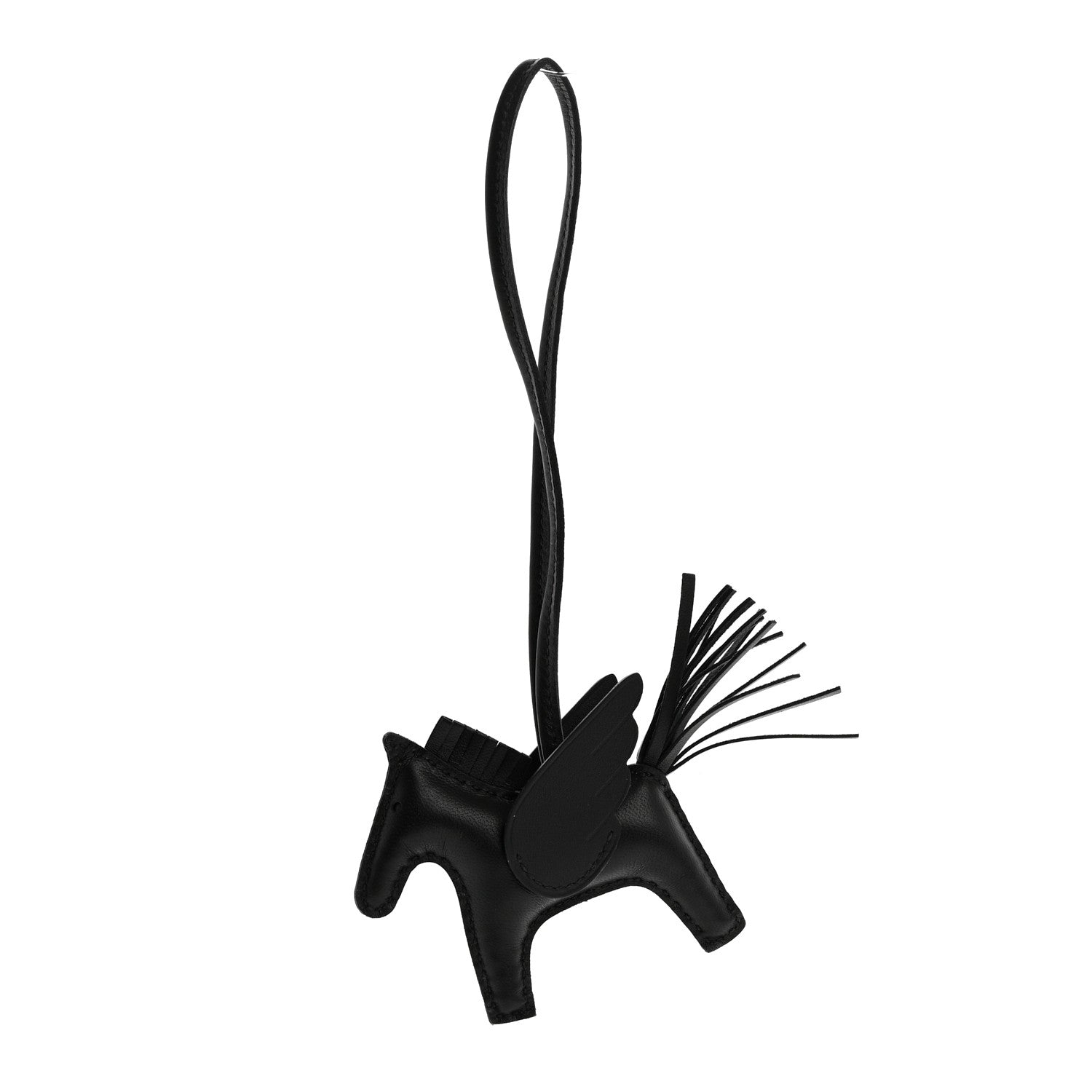 Hermes Milo Lambskin Grigri Rodeo Pegase Horse Bag Charm PM So Black 1 of 5