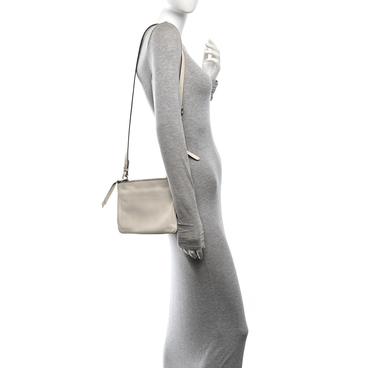 Prada Vitello Phenix Double Zip Crossbody Bag Bianco 2 of 13
