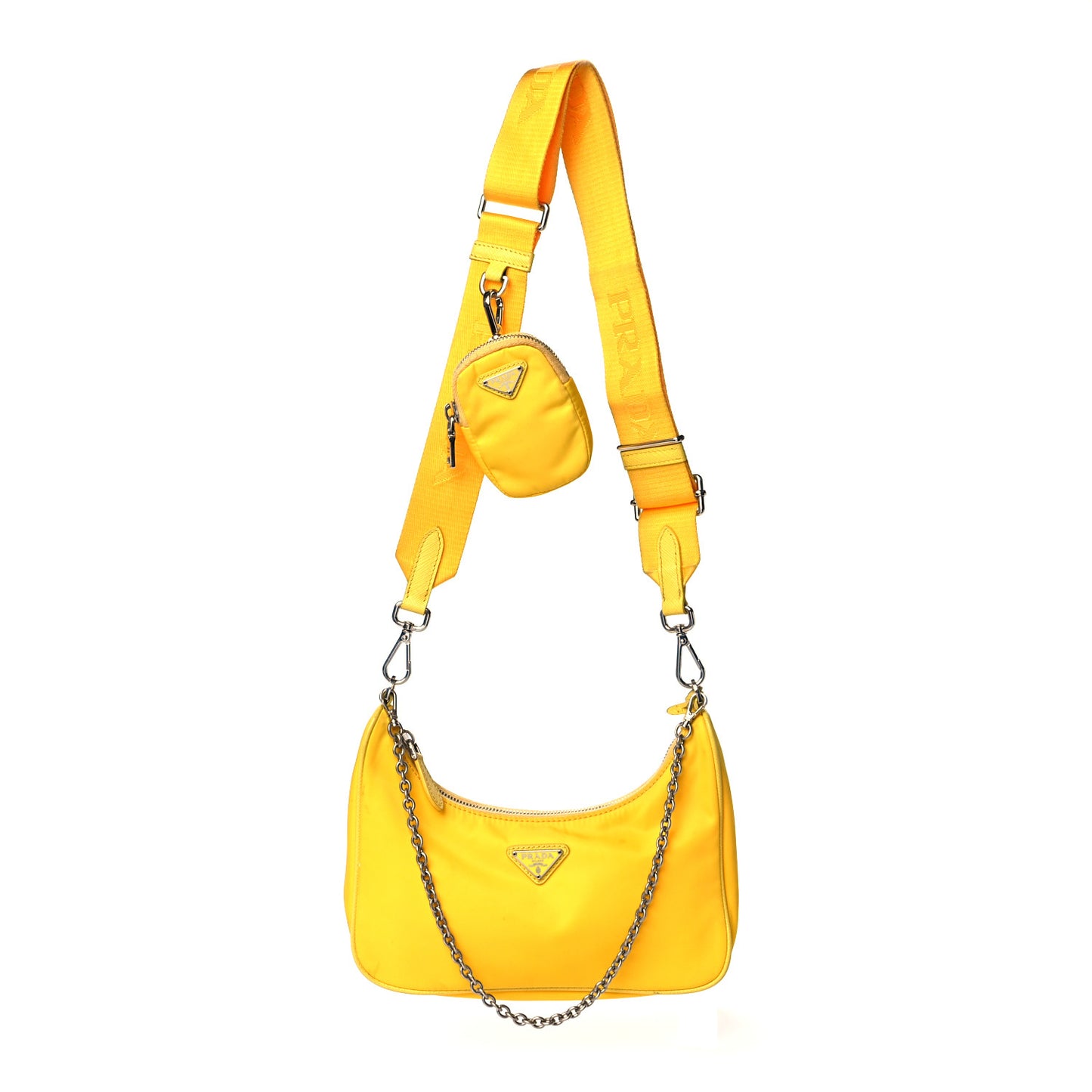 Tessuto Nylon Saffiano Re-Edition 2005 Shoulder Bag Giallo