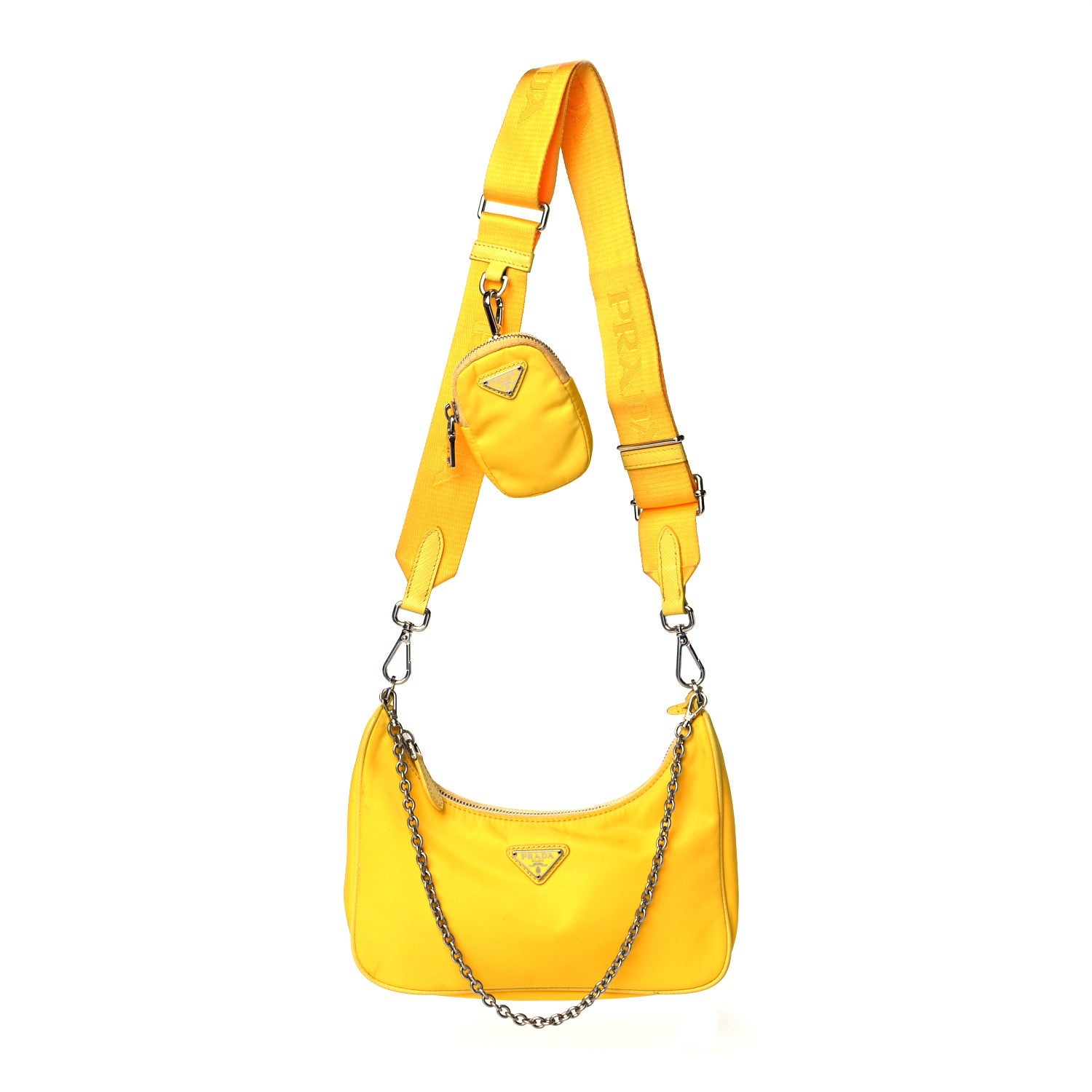 Prada Tessuto Nylon Saffiano Re-Edition 2005 Shoulder Bag Giallo 1 of 18