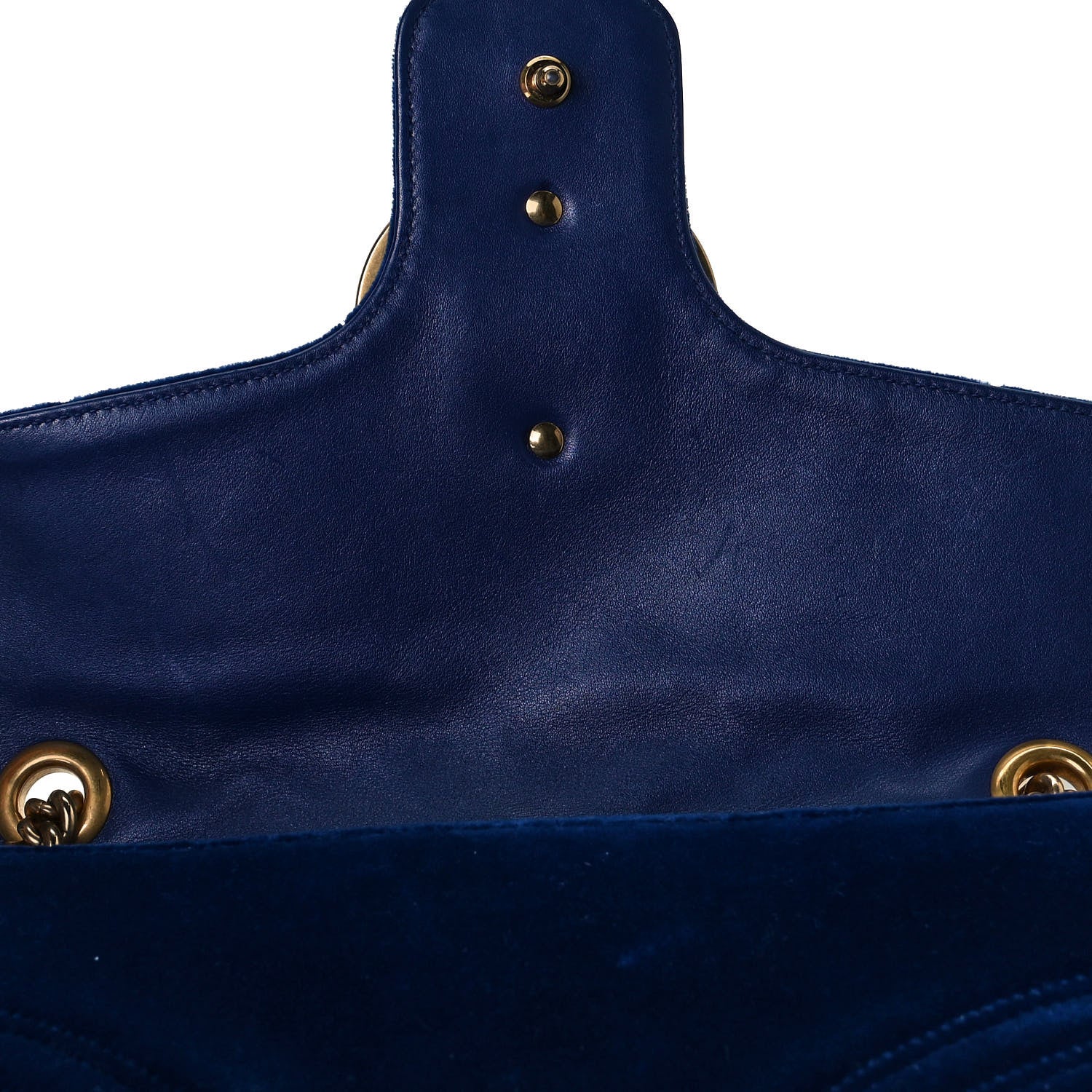 Gucci Velvet Matelasse Medium GG Marmont Shoulder Bag Cobalt Blue 12 of 18