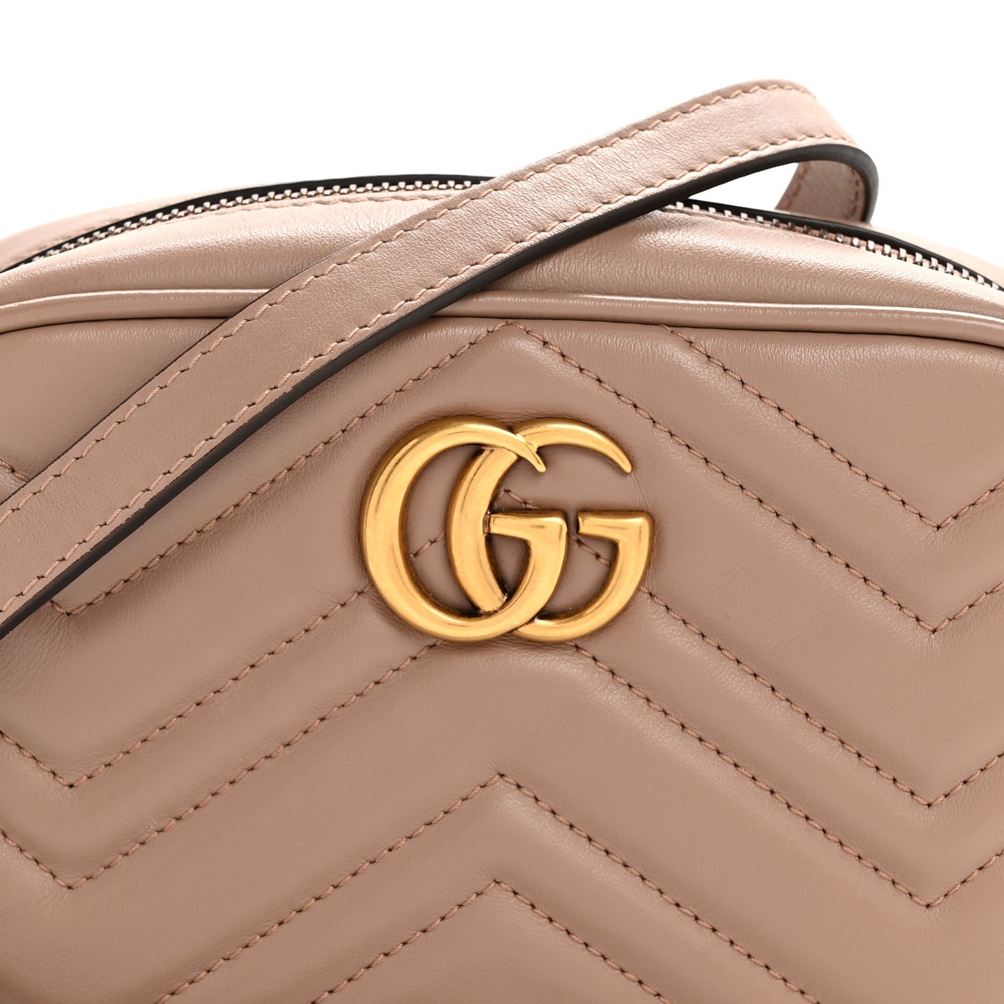 Calfskin Matelasse Mini GG Marmont Chain Shoulder Bag Porcelain Rose