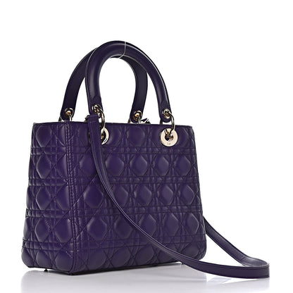 Christian Dior Lambskin Cannage Medium Lady Dior Purple 4 of 11