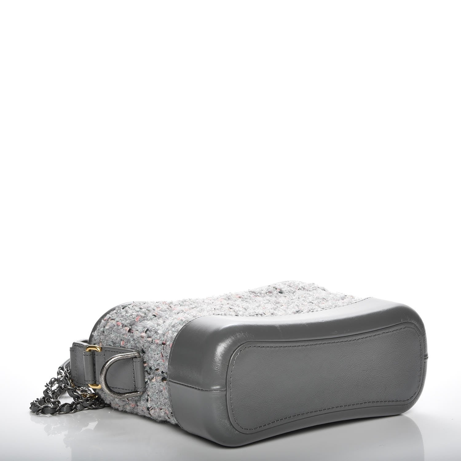 Chanel Tweed Calfskin Quilted Small Gabrielle Hobo Grey 4 of 8
