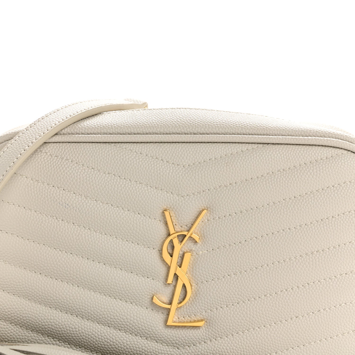 Saint Laurent Grain De Poudre Matelasse Monogram Mini Lou Camera Bag Crema Soft 8 of 10