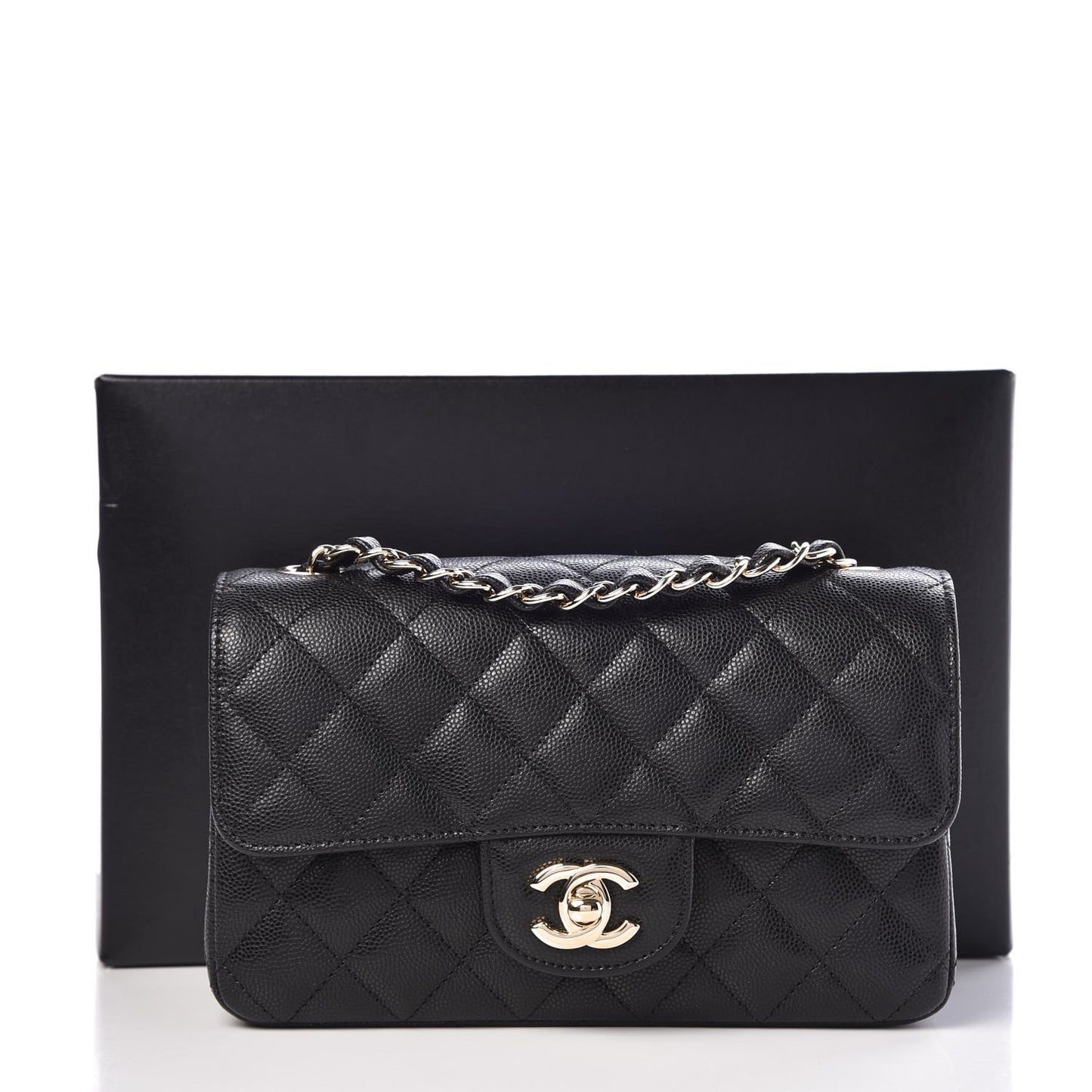 Caviar Quilted Mini Rectangular Flap Black