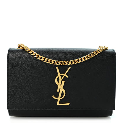Saint Laurent Grain De Poudre Small Monogram Kate Satchel Black 1 of 9