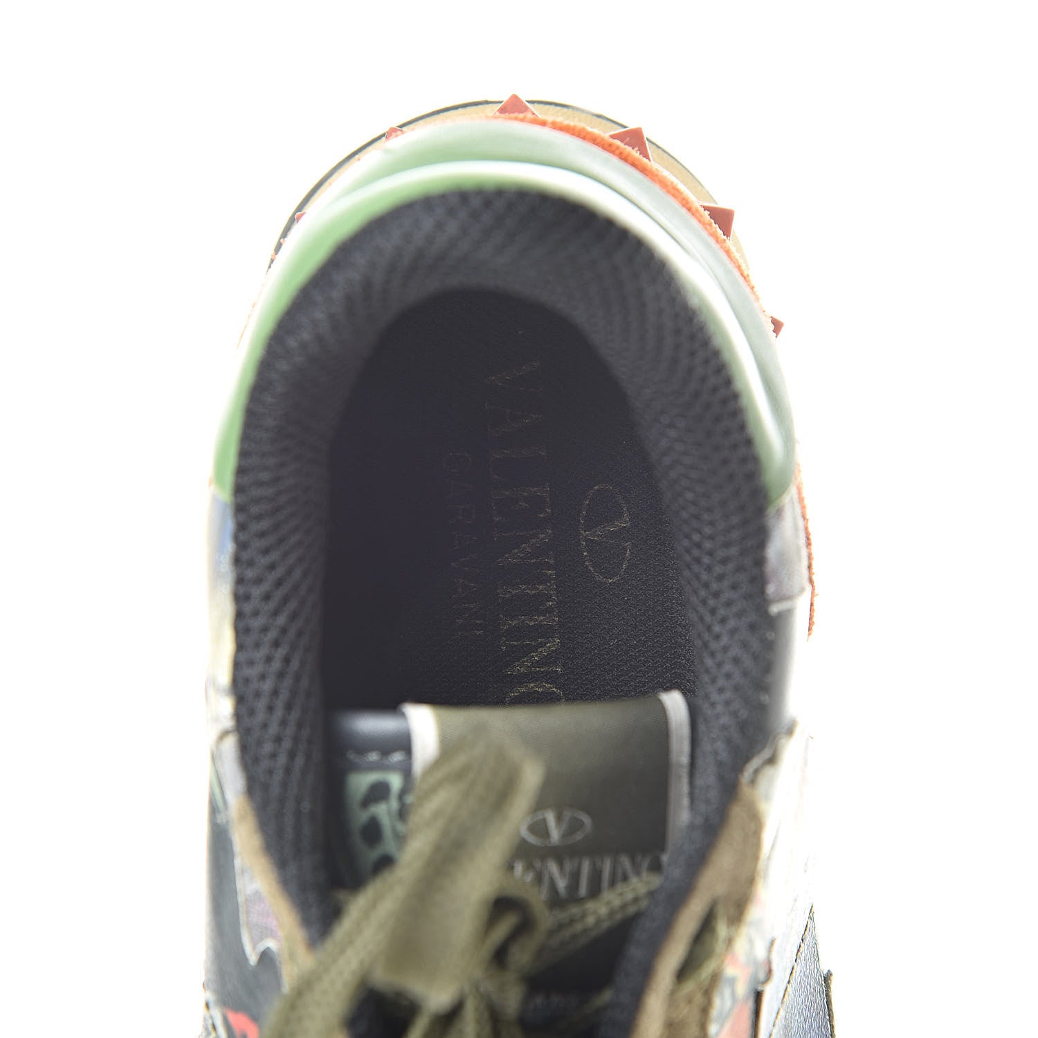 Valentino Garavani Nappa Fabric Suede Camubutterfly Womens Rockrunner Sneakers 38 Multicolor 9 of 10
