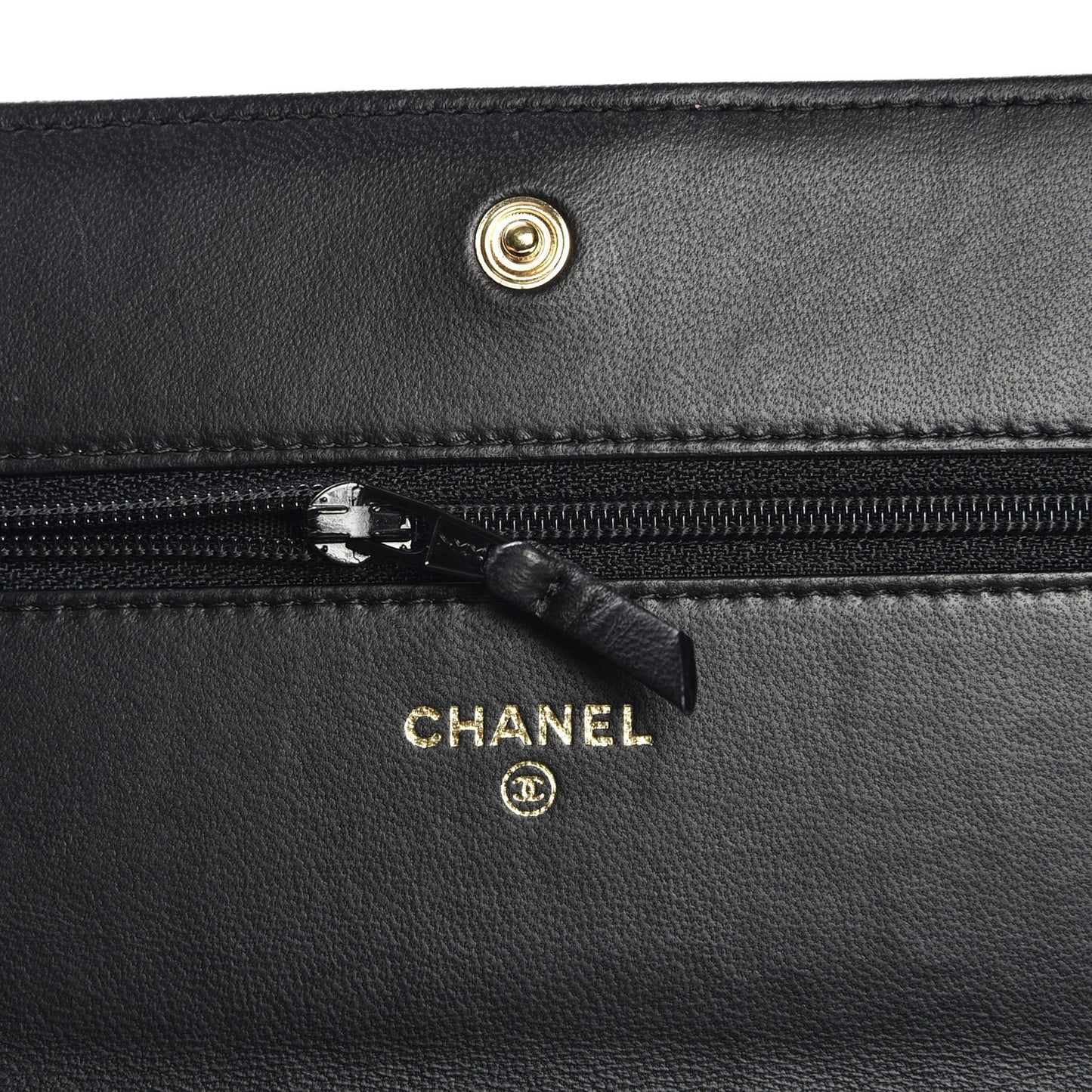 Lambskin Quilted Boy Wallet On Chain WOC Black