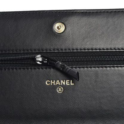 Chanel Lambskin Quilted Boy Wallet On Chain WOC Black 6 of 9