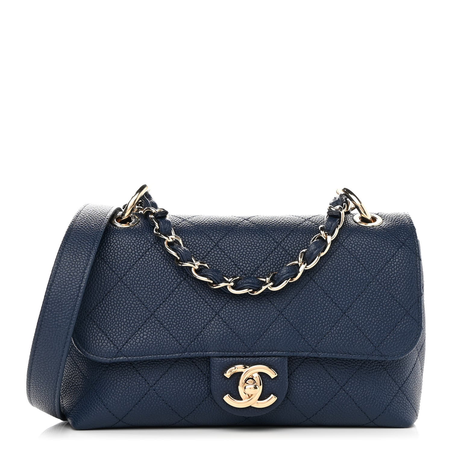Chanel Caviar Quilted Small City Walk Flap Navy Blue 1 of 13