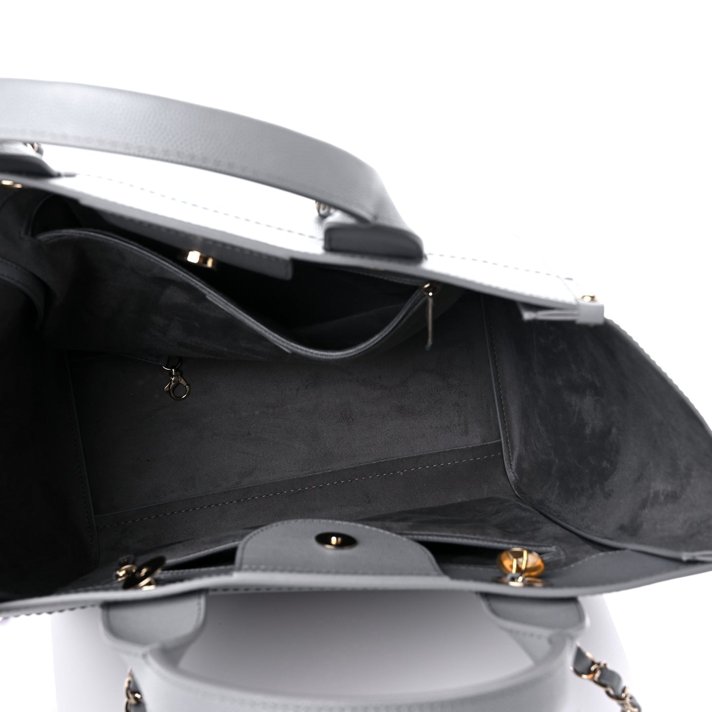 Caviar Studded Small Deauville Tote Grey