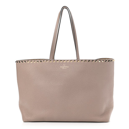 Valentino Garavani Grained Calfskin Rockstud Shoulder Tote Poudre 1 of 12