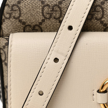 Gucci GG Supreme Monogram Small Horsebit 1955 Shoulder Bag Beige Mystic White 14 of 14