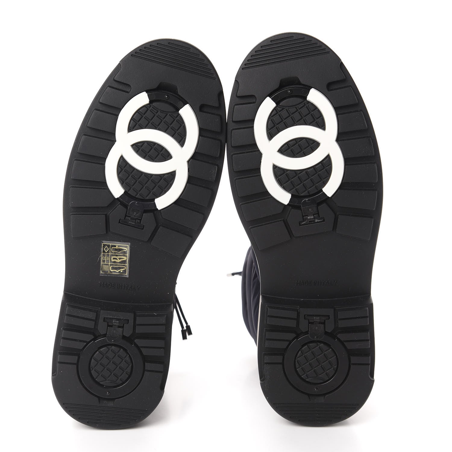 Chanel Nylon CC Short Boots 37.5 Navy Black 6 of 8