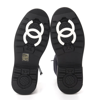 Chanel Nylon CC Short Boots 37.5 Navy Black 6 of 8