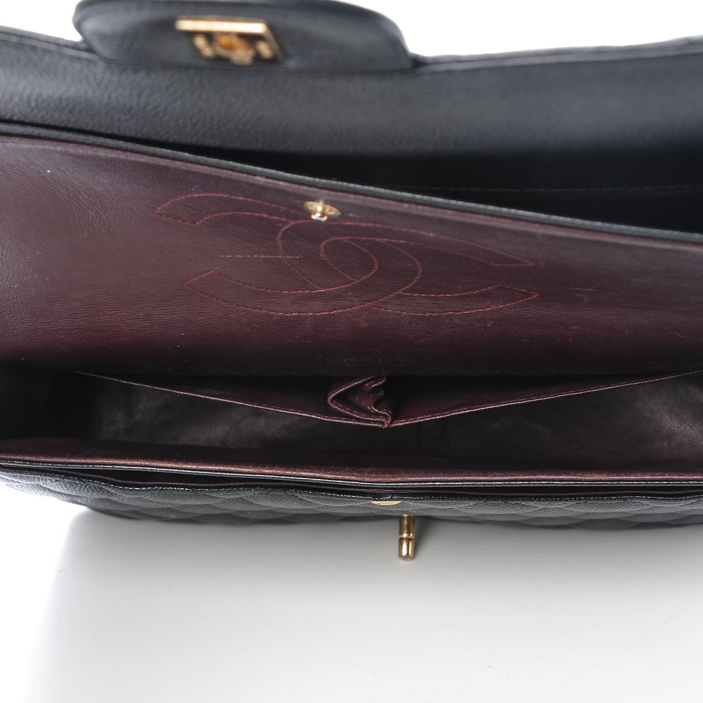 Caviar Quilted Maxi Double Flap Black