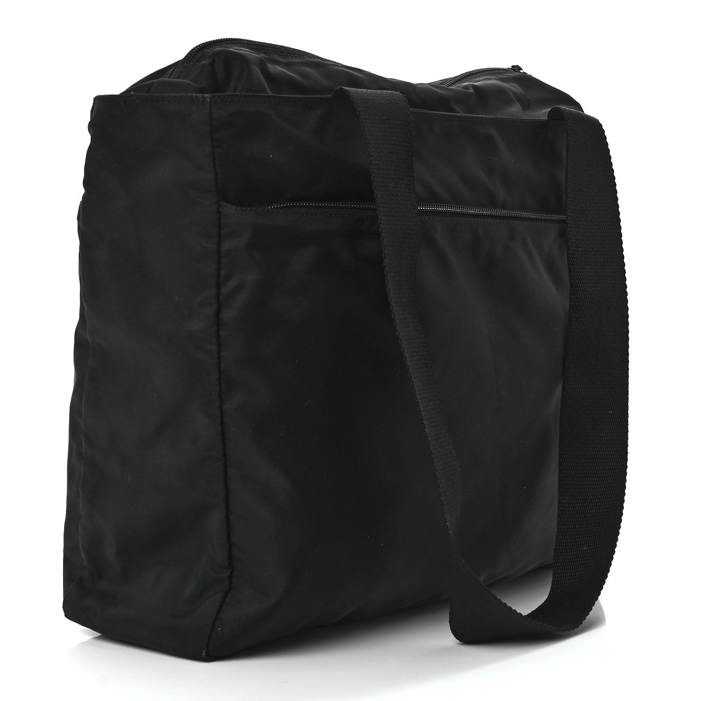 Nylon Vela Large Zip Tote Black