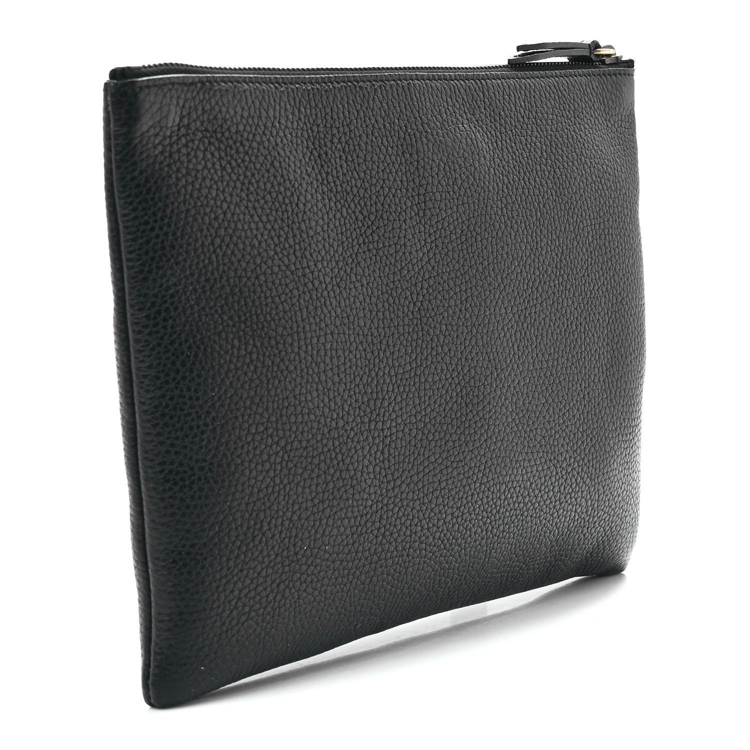 Gucci Pebbled Calfskin Animalier Tiger Zip Pouch Black 3 of 11