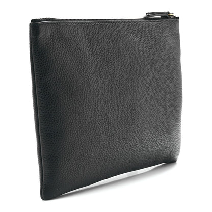 Gucci Pebbled Calfskin Animalier Tiger Zip Pouch Black 3 of 11