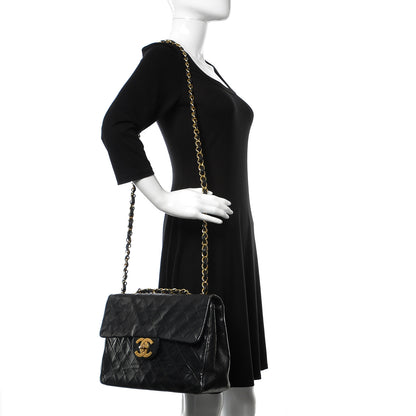 Chanel Lambskin Quilted XL Jumbo Single Flap Black 3 of 20