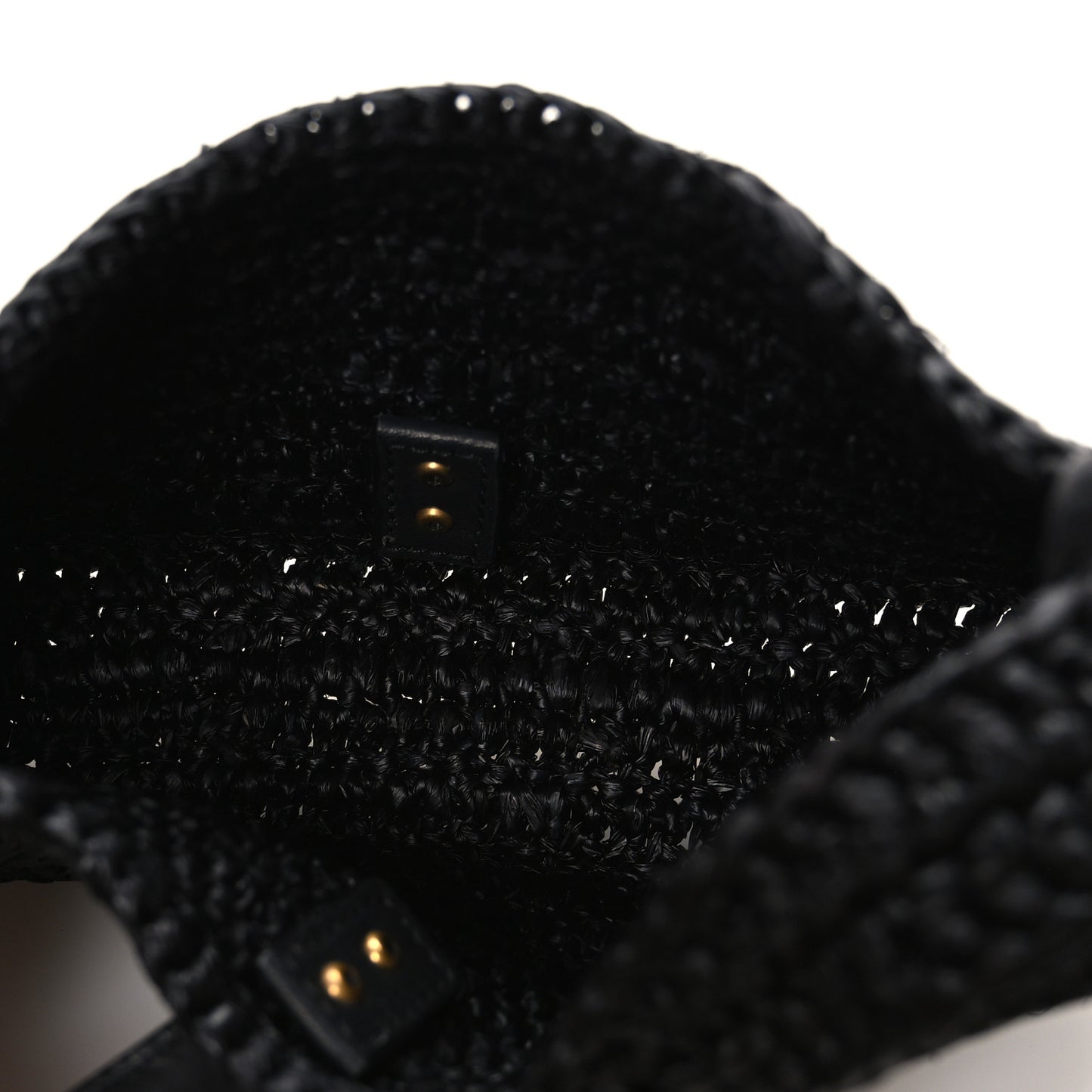 Raffia Calfskin Le 5 A 7 Mini Hobo Black Black