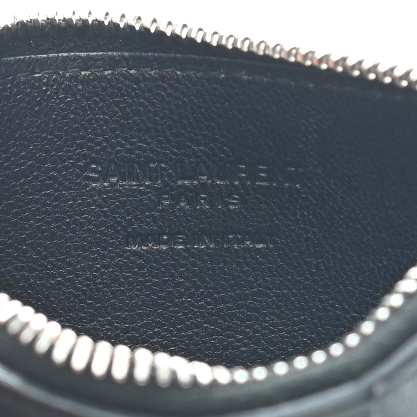 Calfskin 5 Fragments Zip Pouch Card Holder Black
