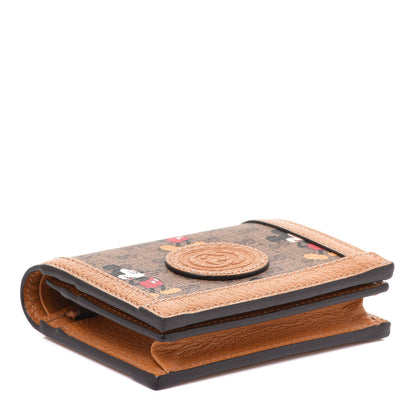 Gucci X DISNEY Mini Vintage GG Supreme Monogram Mickey Mouse Card Holder Wallet Beige Vintage Sun Oil 4 of 8
