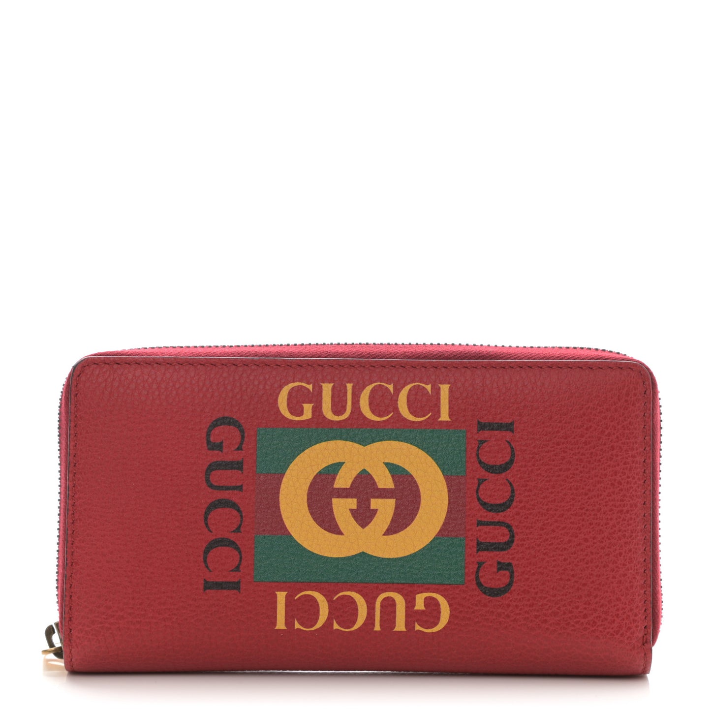 Cripto Calfskin Interlocking G Logo Zip Around Wallet Hibiscus Red Giallo Black Green Red