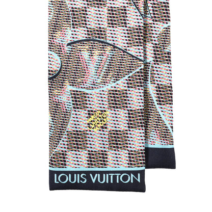 Louis Vuitton Silk Monogram Damier Pop Print Bandeau Blue 2 of 3
